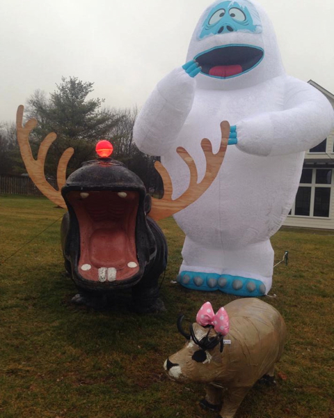 Bumble the Abominable Snowmonster with Reindeer Etta and Baby Hippo